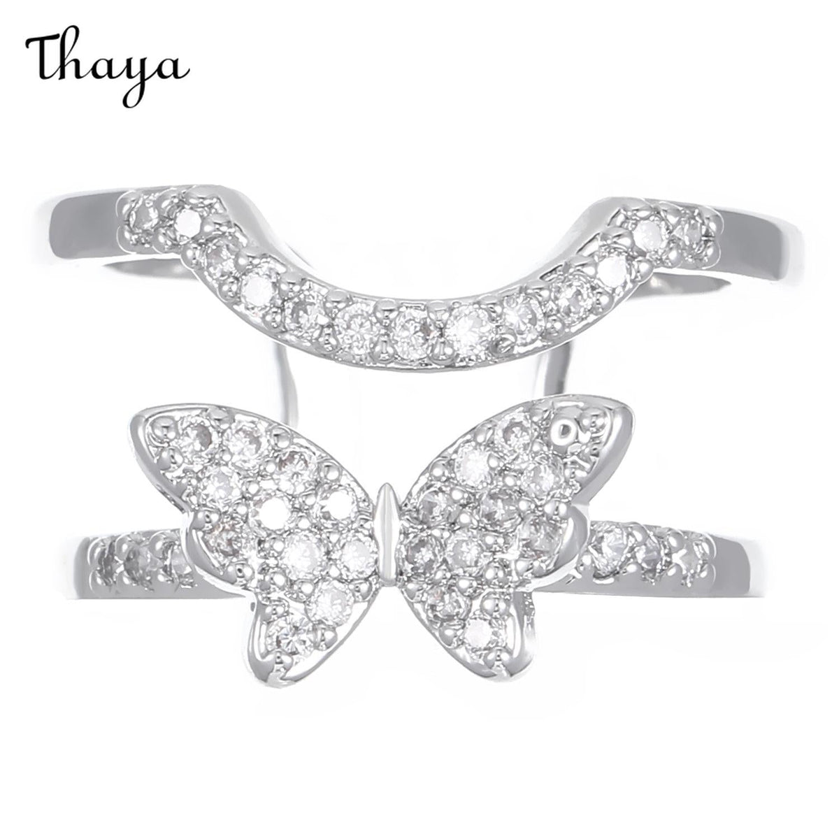 Thaya Elegant Rhinestone Decorative Nail Tip Rings