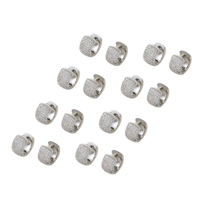 Zircon-Studded Men's Earrings