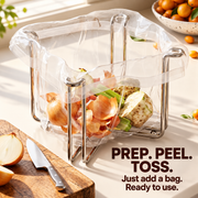 2-in-1 Foldable Kitchen Bag Holder & Cup Drying Stand