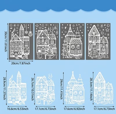 Christmas Village Window Clings