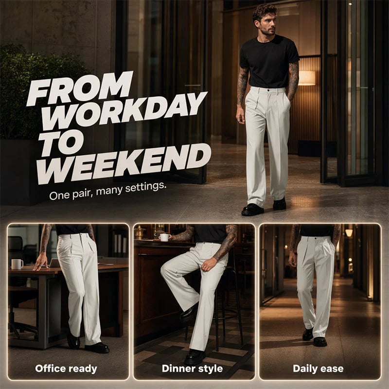 ⏳Limited-time⏰Men's Soft Draped Straight Leg Trousers👖