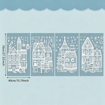 Christmas Village Window Clings