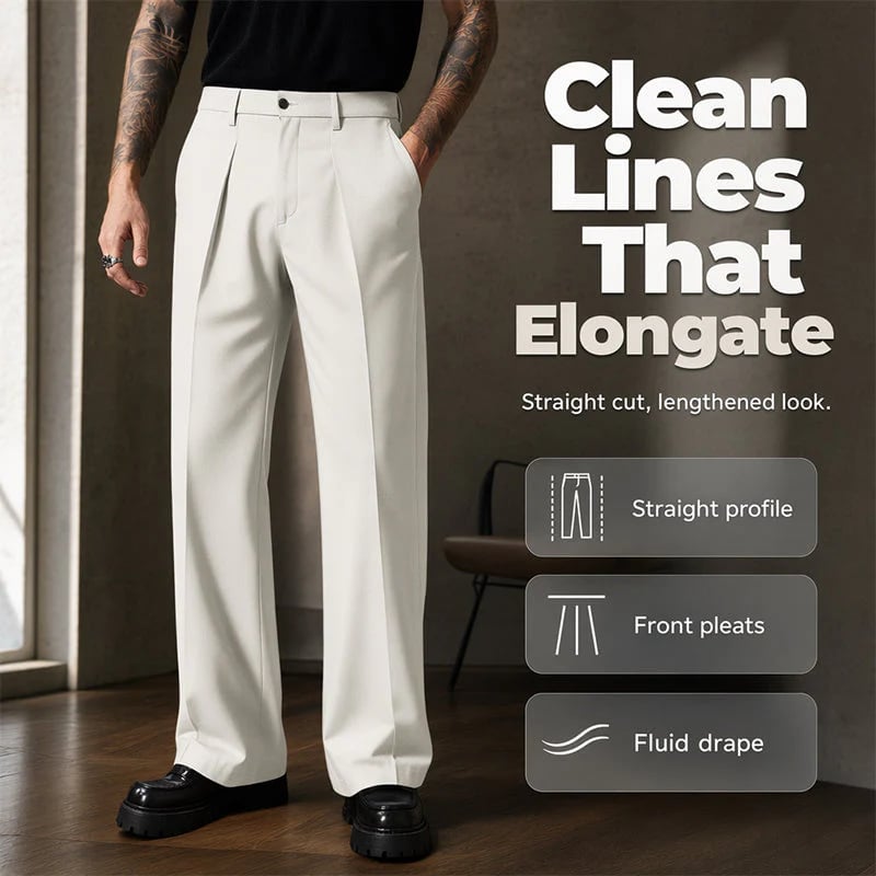 ⏳Limited-time⏰Men's Soft Draped Straight Leg Trousers👖