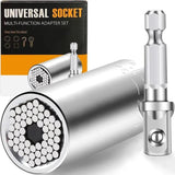 🔧Steel Multi-Fit Universal Grip Socket Set with Power Drill Adapter