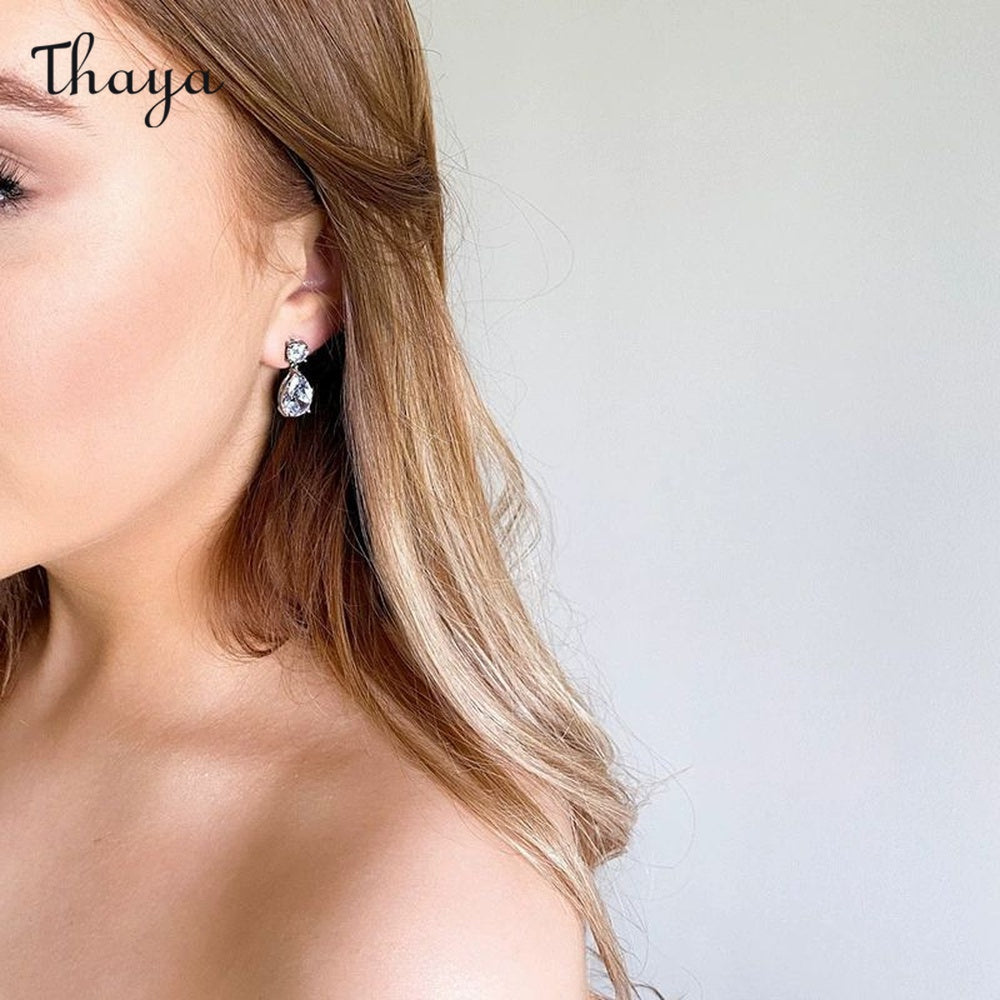Thaya 3A Zircon Classic Water Drop Earrings