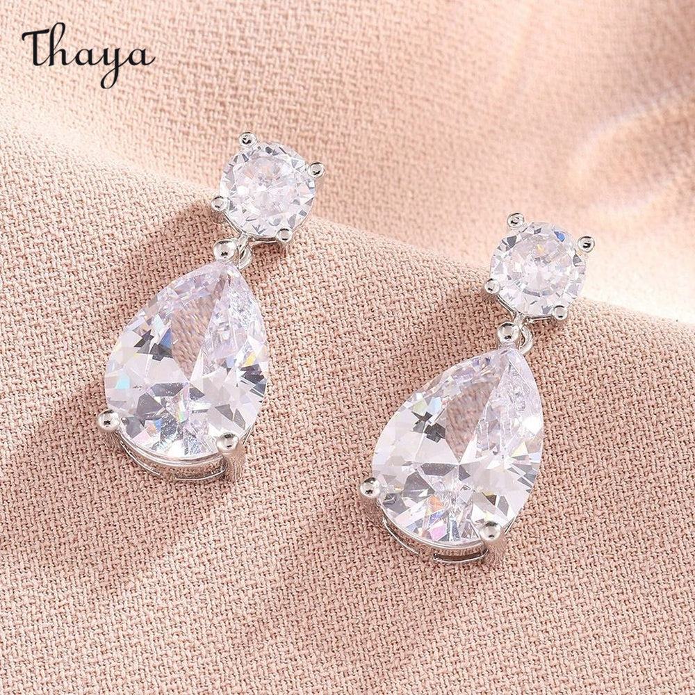 Thaya 3A Zircon Classic Water Drop Earrings