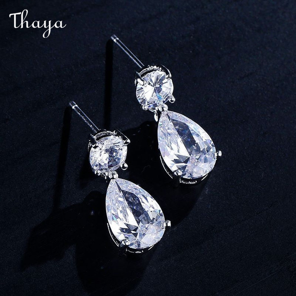 Thaya 3A Zircon Classic Water Drop Earrings