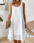👗Dot Jacquard Floral Lace Strap Tank Dress