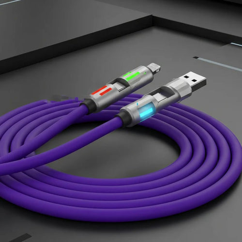 60 W 4-in-1 LED Light Up Charging Cable
