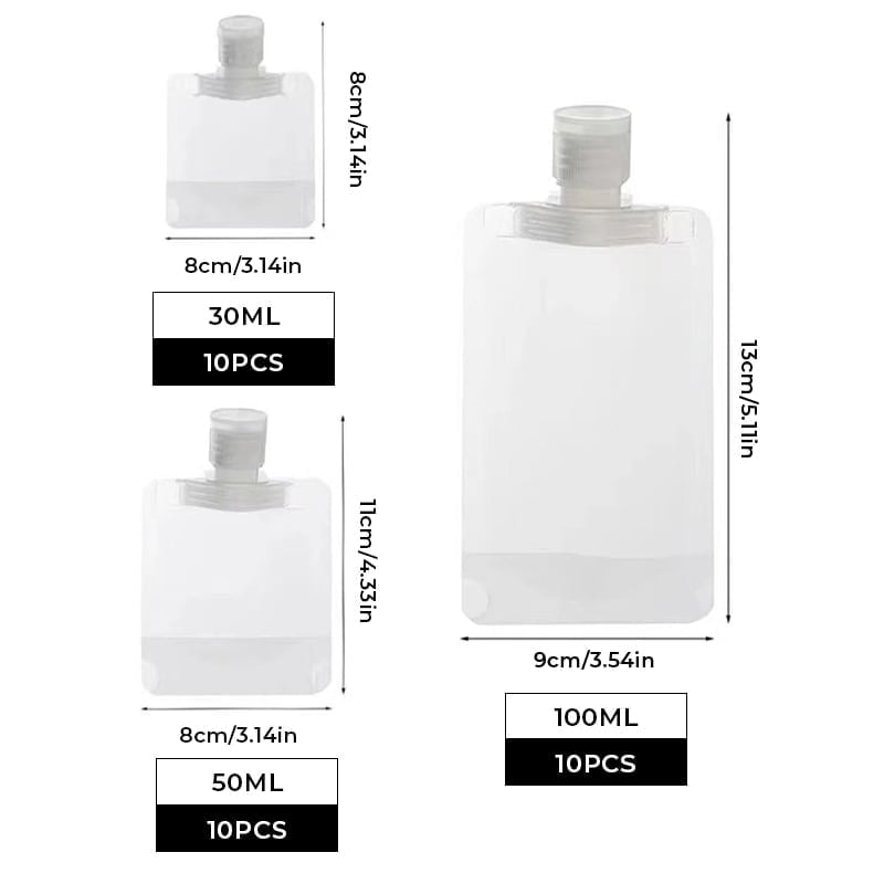 Portable Travel Fluid Dispensing Packing Bag