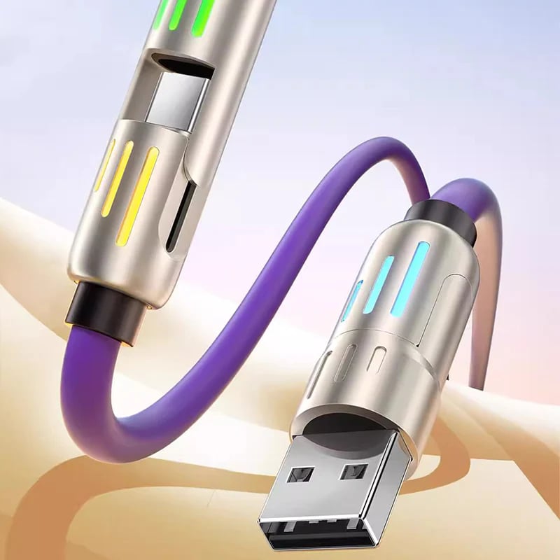 60 W 4-in-1 LED Light Up Charging Cable