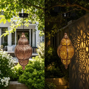 Moroccan Solar Lantern - Waterproof Solar Outdoor Lights with Retro Dynamic Shadow Projection. Hanging Light for Garden. Home Decor. Aesthetic Unique Decor.dorm essentials.home essentials.camping essentials.sohochic