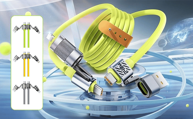Liquid Silicone 4-in-1 Fast Charging Cable