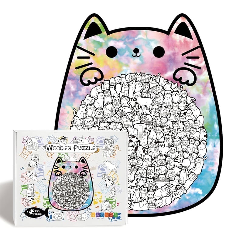 Cat Shaped Wooden Puzzle 