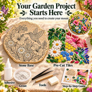 ⏳ Last Day 49% OFF – 🐦 Beginner-Friendly Hummingbird Wildflower Mosaic DIY Kit | Complete Kit with Mosaic Pieces. Tools & Guide Included 💕