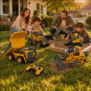 🚜 4-in-1 RC Construction Vehicle Fleet - Remote Control Excavator Dump Truck Toy Set 🏗️
