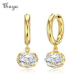 Thaya S925  Silver Dazzling Light Luxury Oval  Earrings & Necklace Set