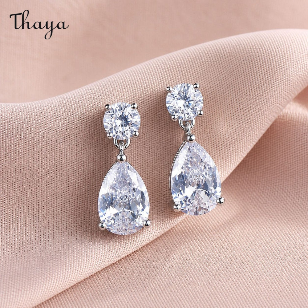 Thaya 3A Zircon Classic Water Drop Earrings
