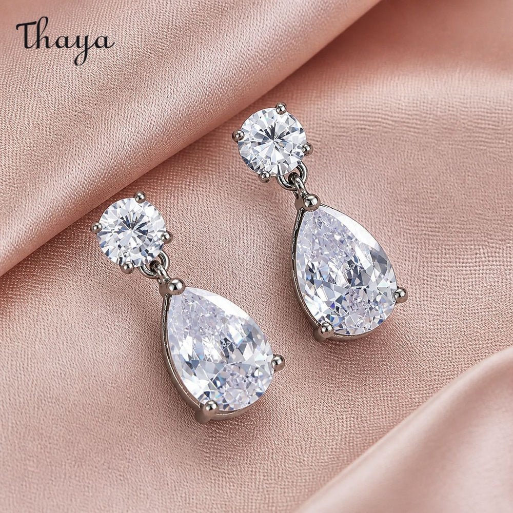 Thaya 3A Zircon Classic Water Drop Earrings