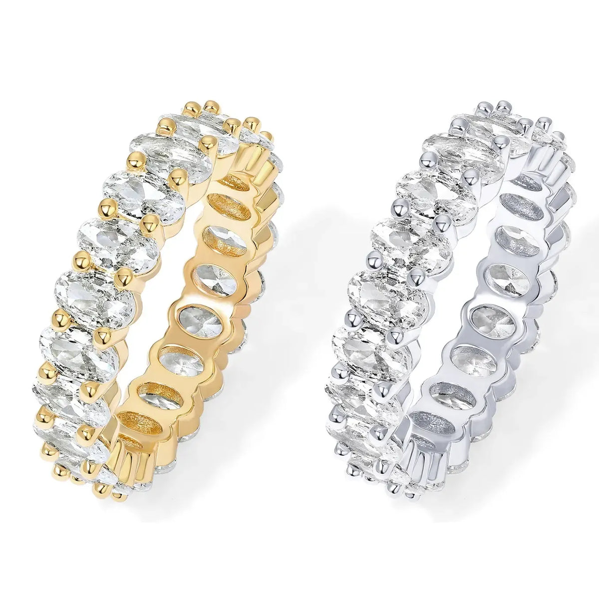 Eternity Ring Oval 5A & 6A Cubic Zirconia Love Ring - 14K Gold Plated Stackable Rings for Women - Trendy Wedding Ring Gold Rings for Women - Sizes 5 to 10