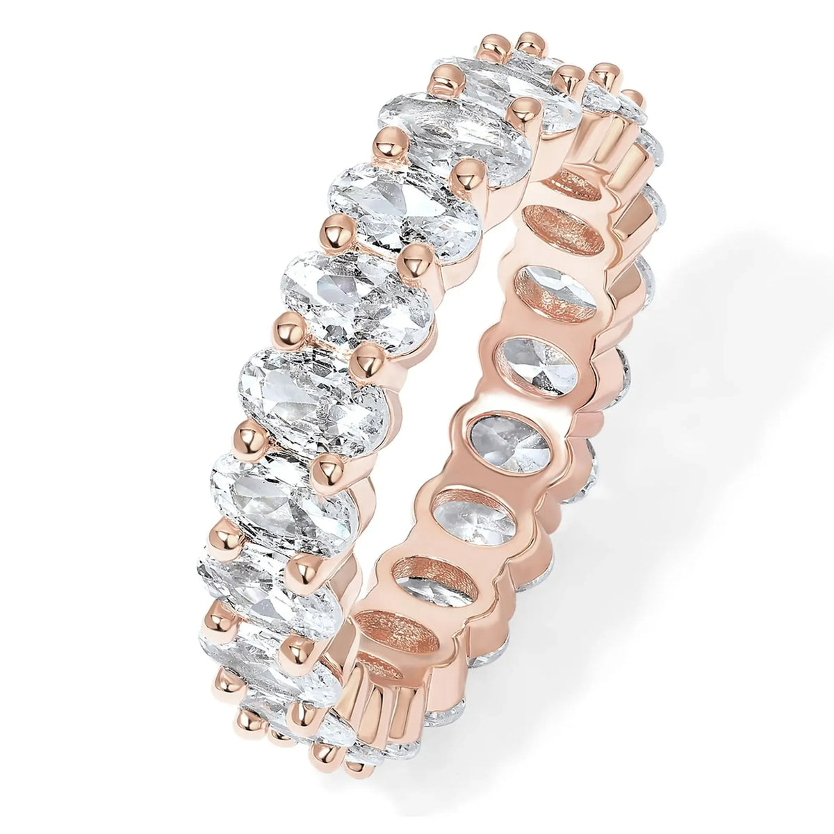 Eternity Ring Oval 5A & 6A Cubic Zirconia Love Ring - 14K Gold Plated Stackable Rings for Women - Trendy Wedding Ring Gold Rings for Women - Sizes 5 to 10