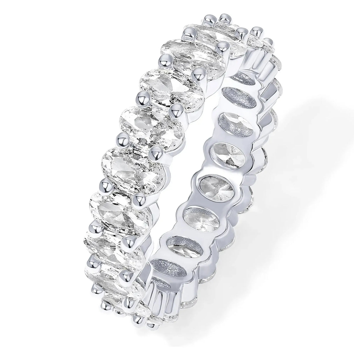 Eternity Ring Oval 5A & 6A Cubic Zirconia Love Ring - 14K Gold Plated Stackable Rings for Women - Trendy Wedding Ring Gold Rings for Women - Sizes 5 to 10