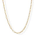 14K Gold Plated Paperclip Chain Necklaces for Women - Dainty Gold Jewelry Chain Necklace - Lightweight 20" Adjustable Link Chain Necklaces