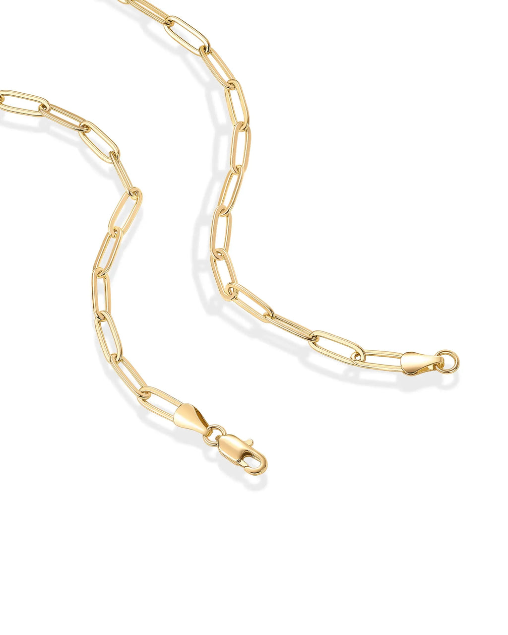 14K Gold Plated Paperclip Chain Necklaces for Women - Dainty Gold Jewelry Chain Necklace - Lightweight 20" Adjustable Link Chain Necklaces