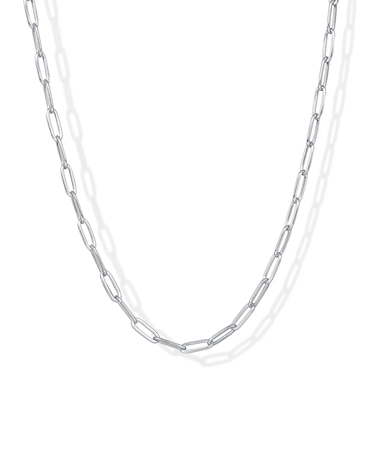 14K Gold Plated Paperclip Chain Necklaces for Women - Dainty Gold Jewelry Chain Necklace - Lightweight 20" Adjustable Link Chain Necklaces