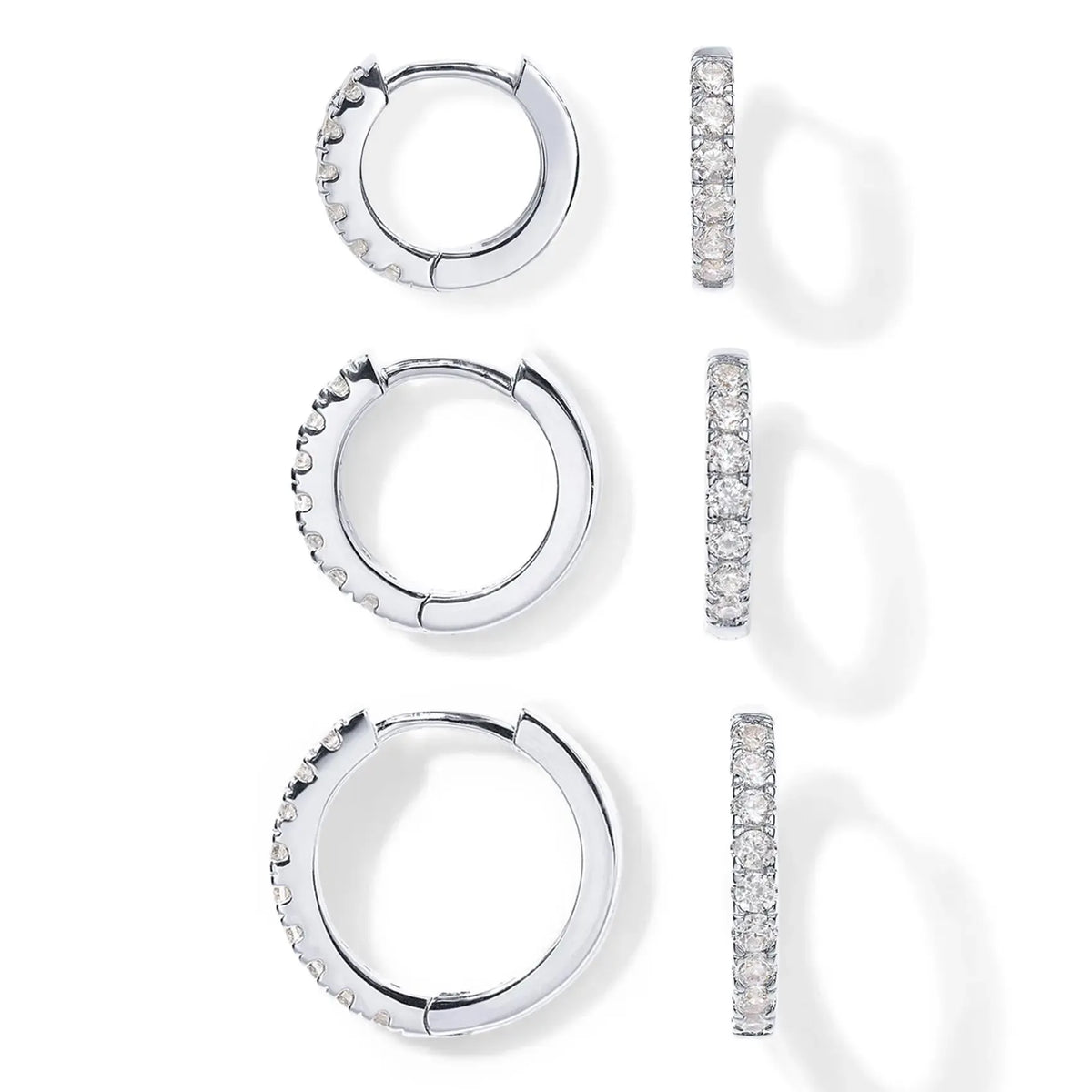 18K Gold Plated 925 Sterling Silver Post 3-Pair Small Gold Hoop Earrings Set | Mini Cartilage Helix Huggie Hoop Pack for Women Men 8mm 10mm 12mm