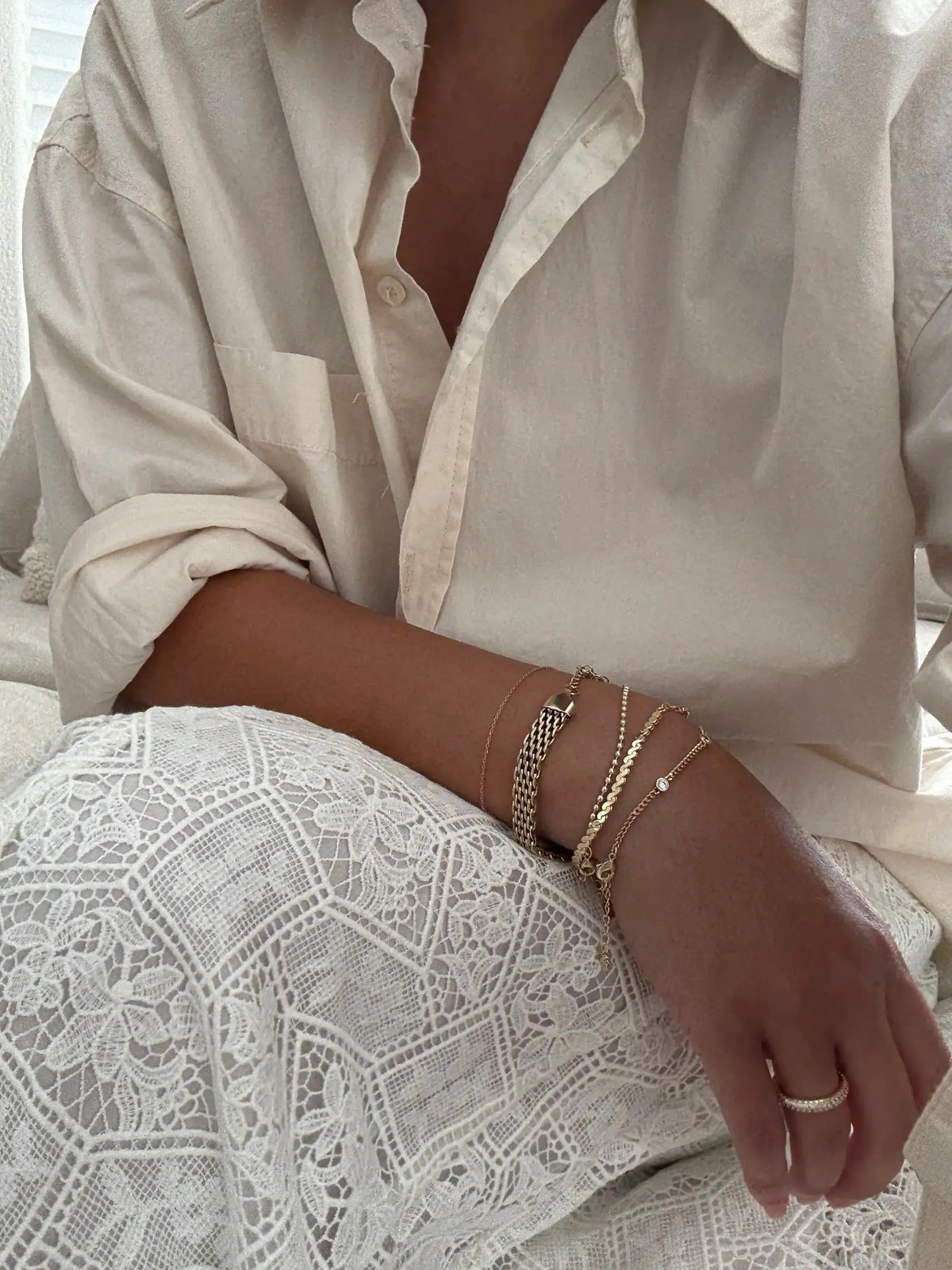 Waterproof Chunky Chain Bracelet for Women - 14K Gold Plated Trendy Adjustable Chain Bracelet - Lightweight Stainless Steel Jewelry