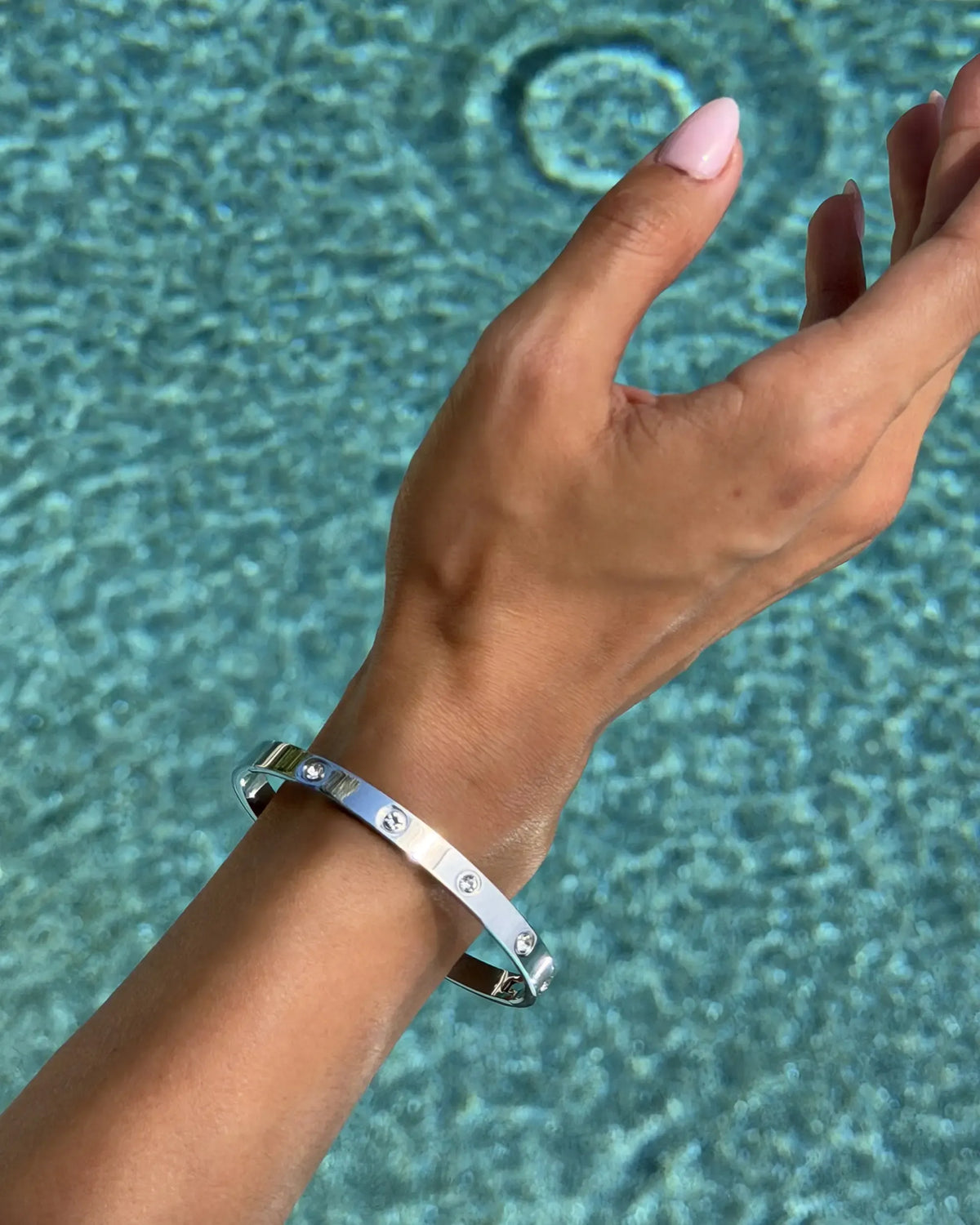Waterproof Love Bangle Bracelets for Women - 14K Gold Plated Hinged Bracelet Dupe with Cubic Zirconia - Stainless Steel Bracelet Stack Trendy Jewelry