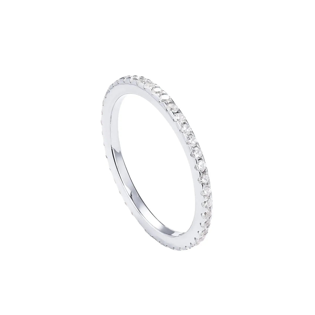 14K Gold Plated Solid 925 Sterling Silver CZ Simulated Diamond Stackable Ring Eternity Bands for Women