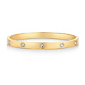 Waterproof Love Bangle Bracelets for Women - 14K Gold Plated Hinged Bracelet Dupe with Cubic Zirconia - Stainless Steel Bracelet Stack Trendy Jewelry