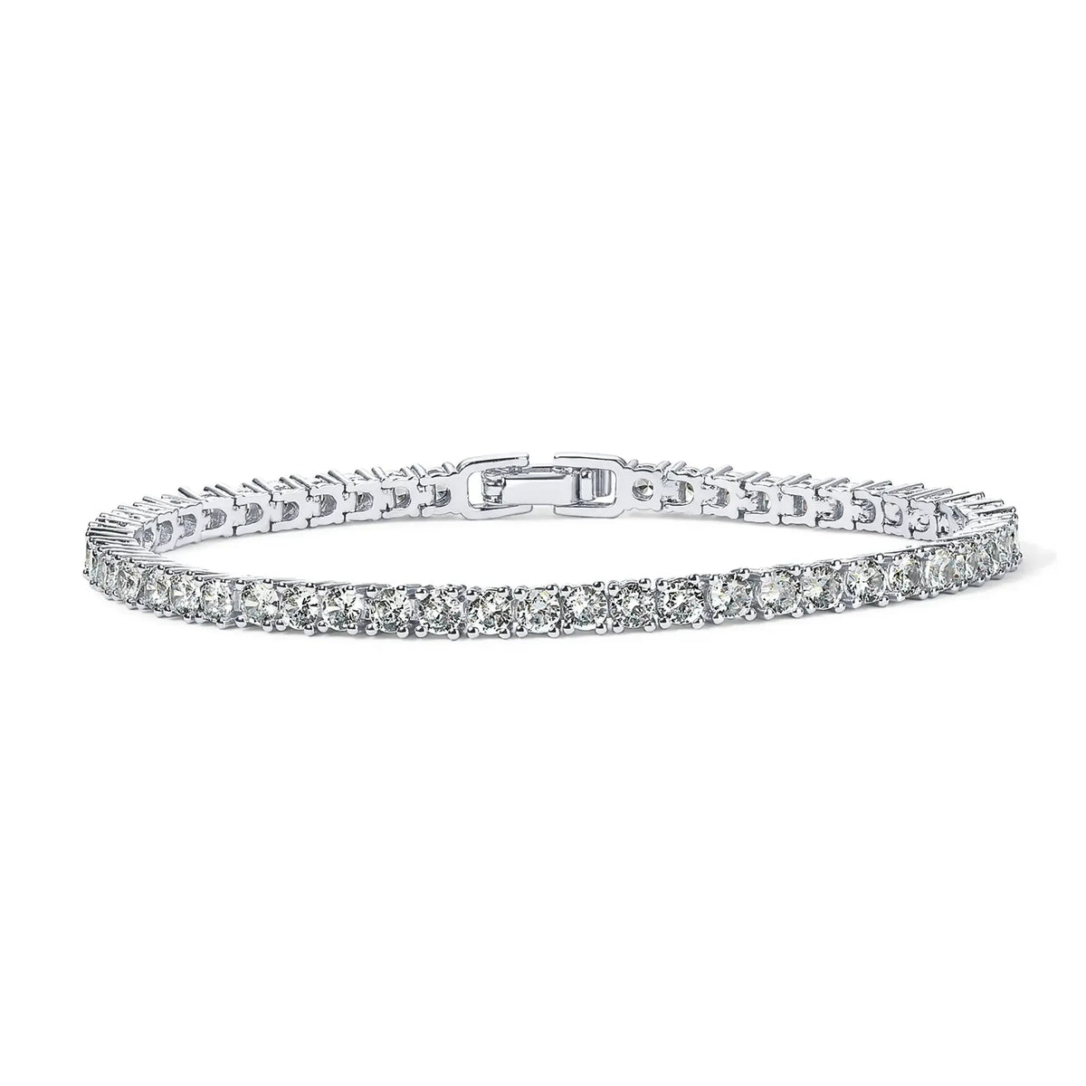 14K Gold Plated 3mm Cubic Zirconia Classic Tennis Bracelet - Hypoallergenic Gold Bracelets for Women - Size 6.5-7.5 Inch - Simulated Diamond Tennis Bracelets