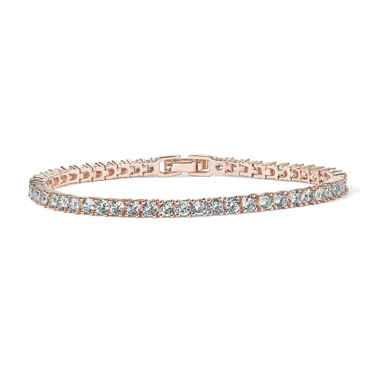 14K Gold Plated 3mm Cubic Zirconia Classic Tennis Bracelet - Hypoallergenic Gold Bracelets for Women - Size 6.5-7.5 Inch - Simulated Diamond Tennis Bracelets