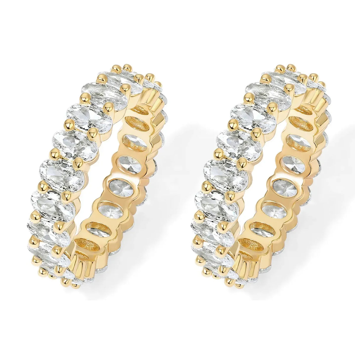 Eternity Ring Oval 5A & 6A Cubic Zirconia Love Ring - 14K Gold Plated Stackable Rings for Women - Trendy Wedding Ring Gold Rings for Women - Sizes 5 to 10