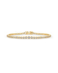 14K Gold Plated 3mm Cubic Zirconia Classic Tennis Bracelet - Hypoallergenic Gold Bracelets for Women - Size 6.5-7.5 Inch - Simulated Diamond Tennis Bracelets